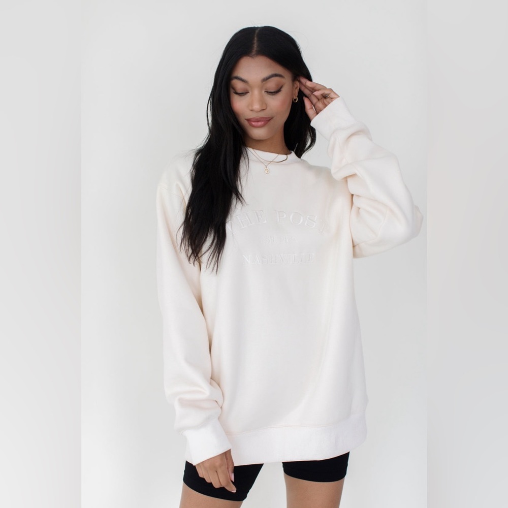 The Post Cream Oversized Sweatshirt - Medium